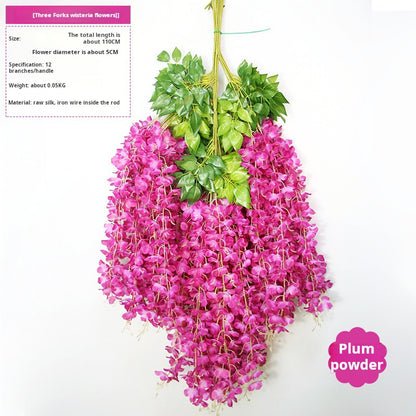 Ceiling wedding decoration flower strips artificial flowers