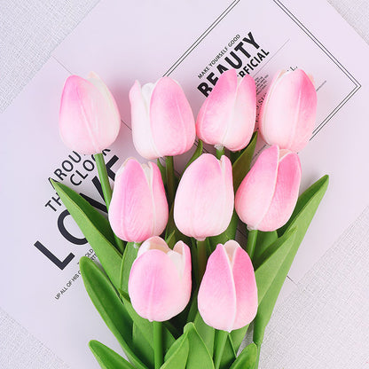 Flores artificiales de tulipán de PU al por mayor 