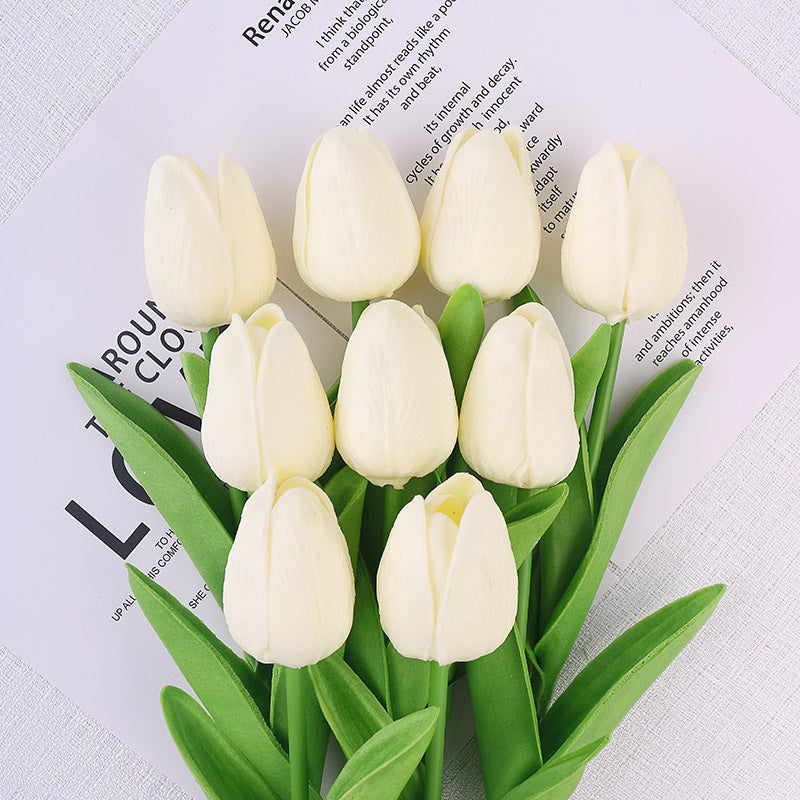 Flores artificiales de tulipán de PU al por mayor 