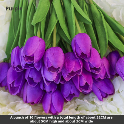 Flores artificiales de tulipán de PU al por mayor 