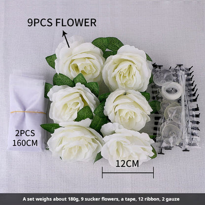 Wedding car front decoration full set of rose artificial flowers