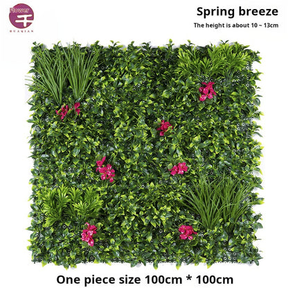 Decoración de pared de planta verde de simulación. 