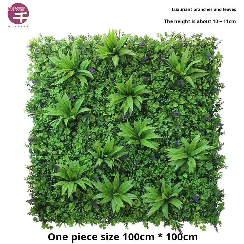 Decoración de pared de planta verde de simulación. 