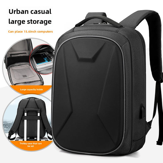 Hard case business backpack USB charging
