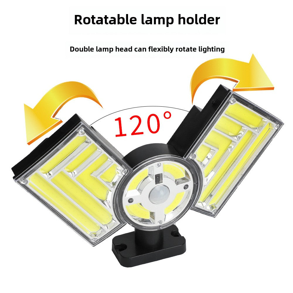 Solar three-head split street light household waterproof wall lamp