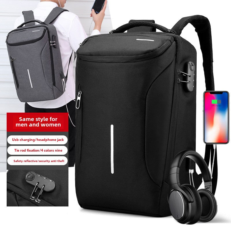 Travel computer schoolbag with combination lock