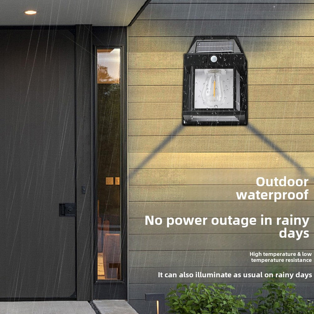 Solar tungsten lamp outdoor garden wall lamp