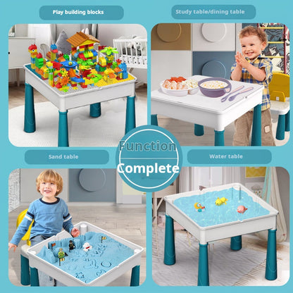 Educational Large Bricks Multifunctional Learning Table, Compatible with Kindergarten Kids Toy