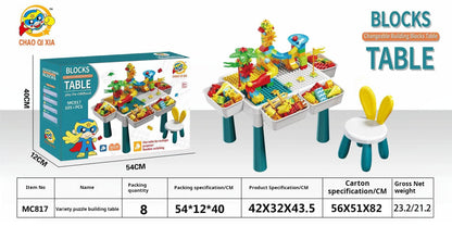 Educational Large Bricks Multifunctional Learning Table, Compatible with Kindergarten Kids Toy