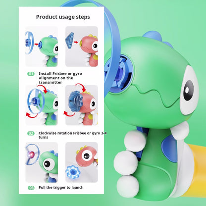 Bamboo Dragonfly Dinosaur Light-Up Disc Launcher, Children's Outdoor Light-Up Toy