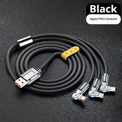 3-pin rotating data cable super fast charging car 3 in 1