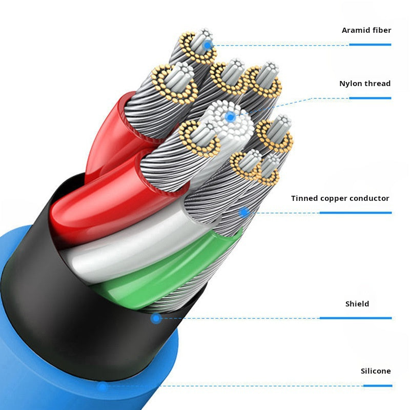 180° Rotating Zinc Alloy Type-C Fast Charging Cable