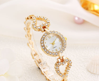 Reloj de cuarzo con diamantes de imitación para mujer, moderno y con esfera pequeña 