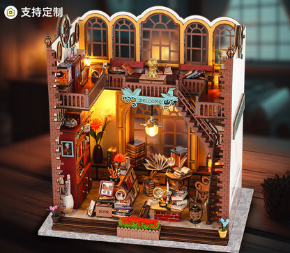 Juguete modelo de casa de libro mágico de madera DIY 