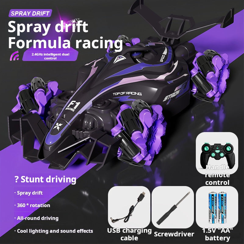 Coche de deriva con control remoto y juguete duradero 4WD F1 de alta velocidad en aerosol 