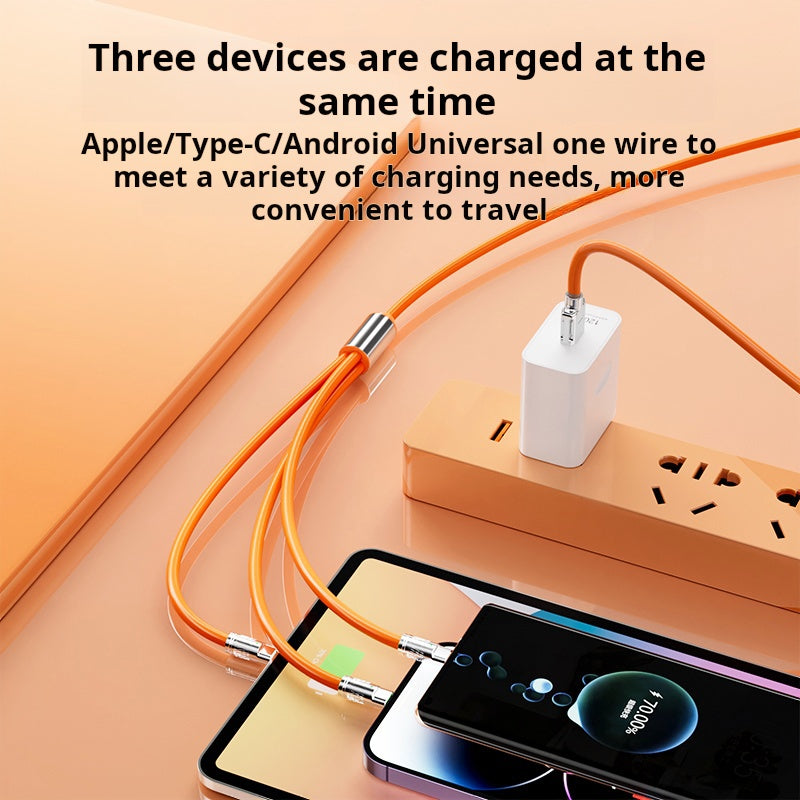 3-in-1 Fast Charging Cable for Multiple Devices, Portable