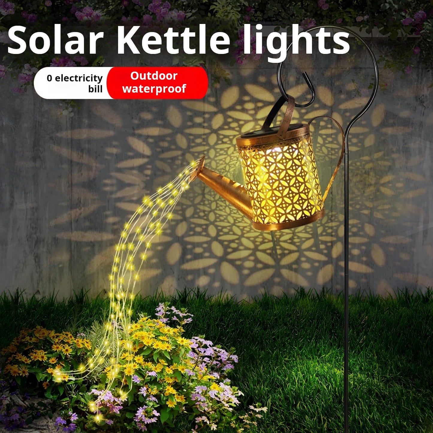 Solar kettle light outdoor waterproof hanging light