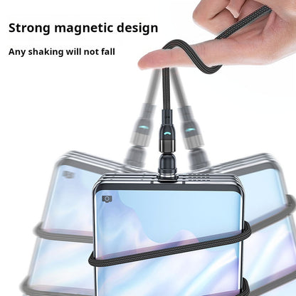 540 degree fast charging mobile phone charging cable with light