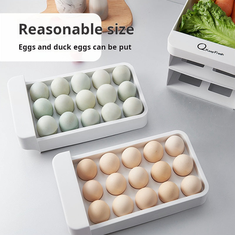 Three-Layer Plastic Egg Storage Box, Multi-Grid Refrigerator Organizer