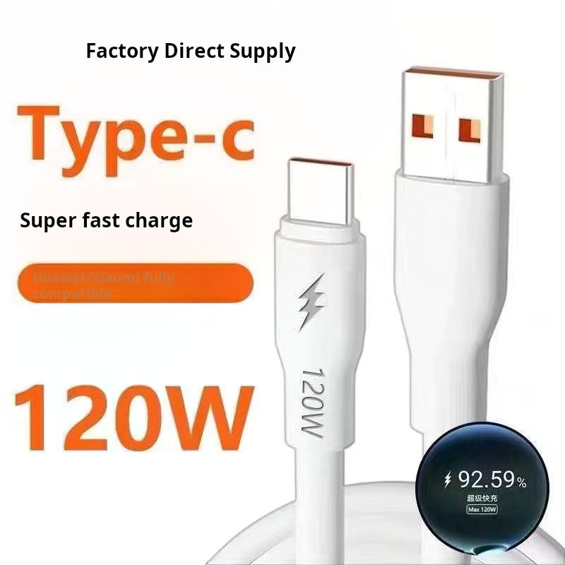 Cable de carga rápida de 120 W - Compatible con Apple y Android 