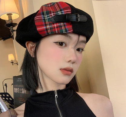 Plaid Patchwork Beret