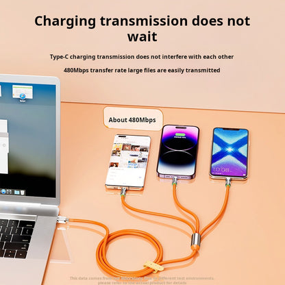 3-in-1 Fast Charging Cable for Multiple Devices, Portable