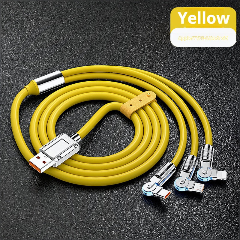 3-pin rotating data cable super fast charging car 3 in 1