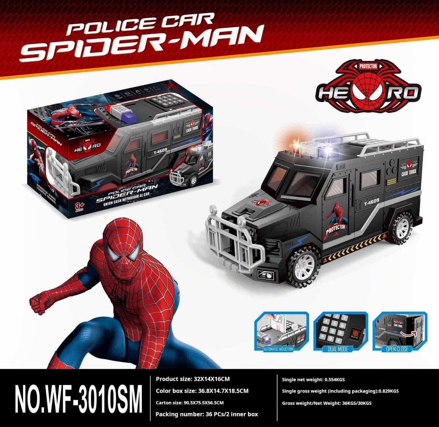 Fingerprint Money Bank, Construction Vehicle Design, Password Safe for Boys and Girls