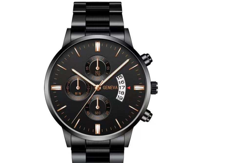 Calendar Steel Band Men's Large Dial Quartz Watch