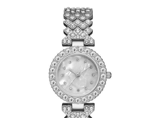 Reloj de cuarzo con diamantes de imitación para mujer 