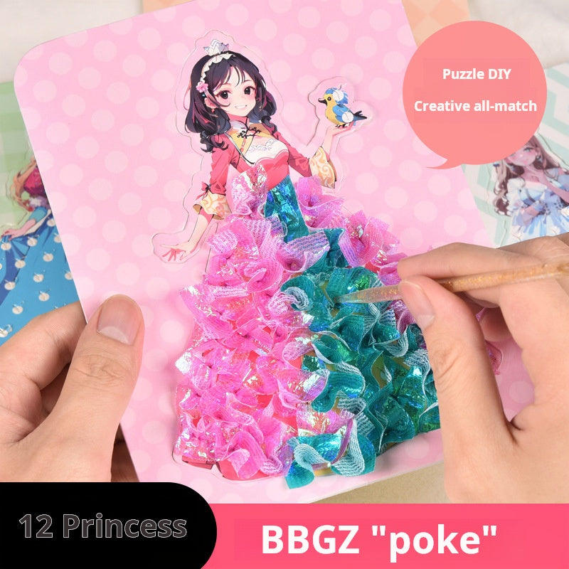 Dreamy Princess Changeable Dress-Up DIY Poke Painting Puzzle Toy