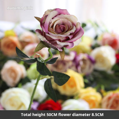 Flor artificial de flor de seda de una sola rosa 