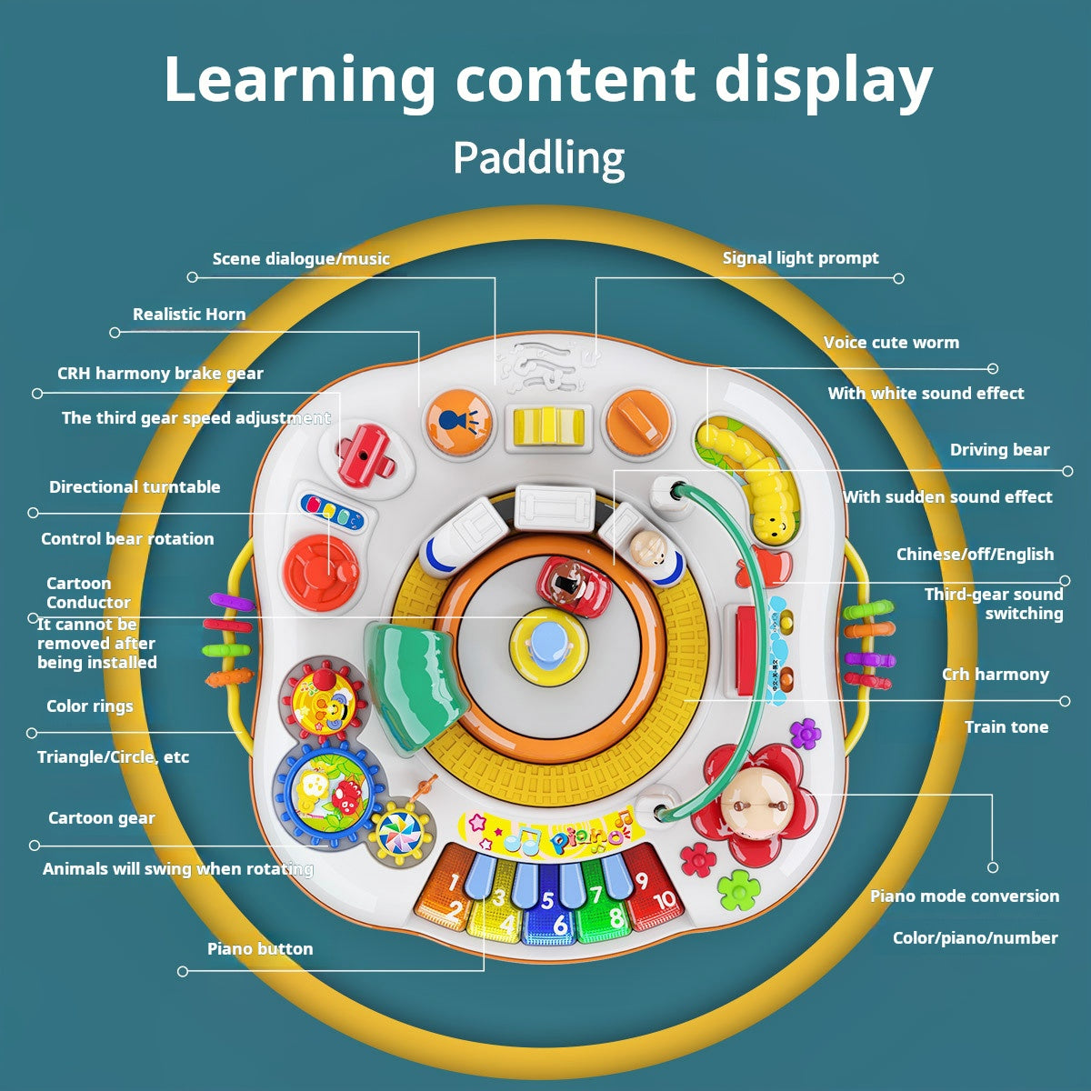 Children's Multi-functional Learning Fun Game Table Electric Early Education