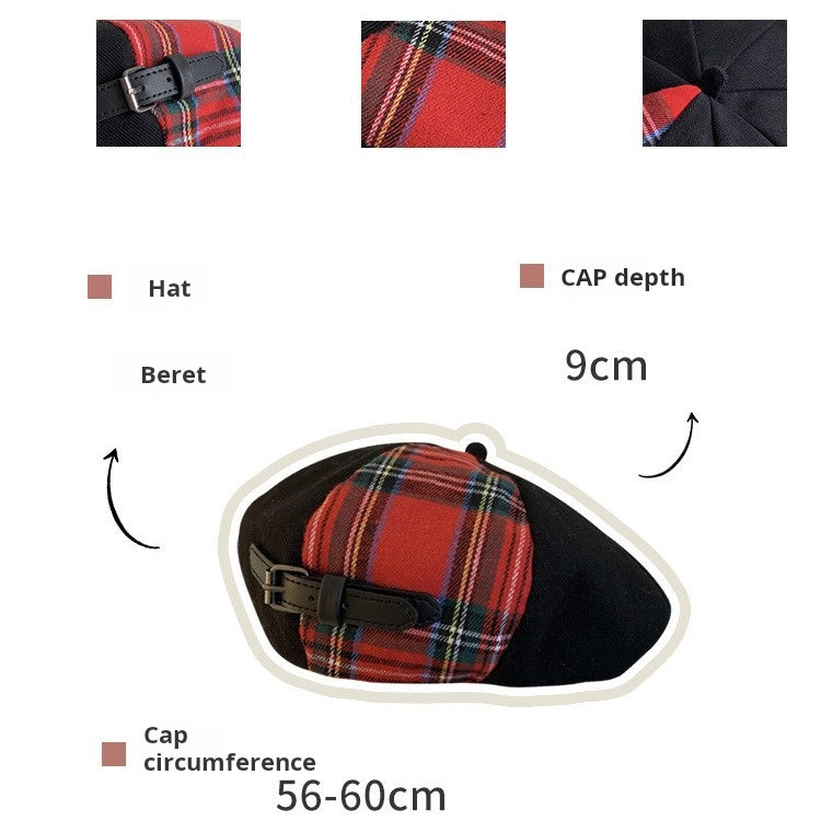 Plaid Patchwork Beret