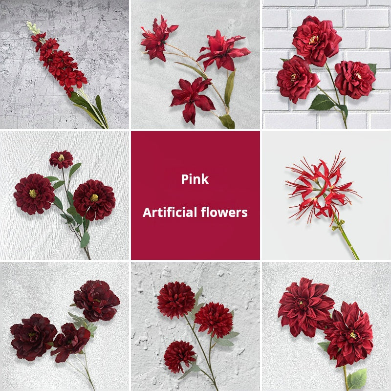 flores artificiales rojas 