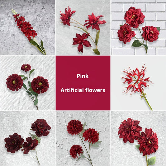 flores artificiales rojas 