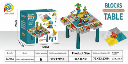 Educational Large Bricks Multifunctional Learning Table, Compatible with Kindergarten Kids Toy