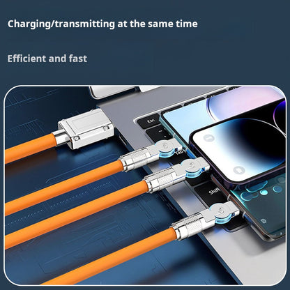 3-pin rotating data cable super fast charging car 3 in 1