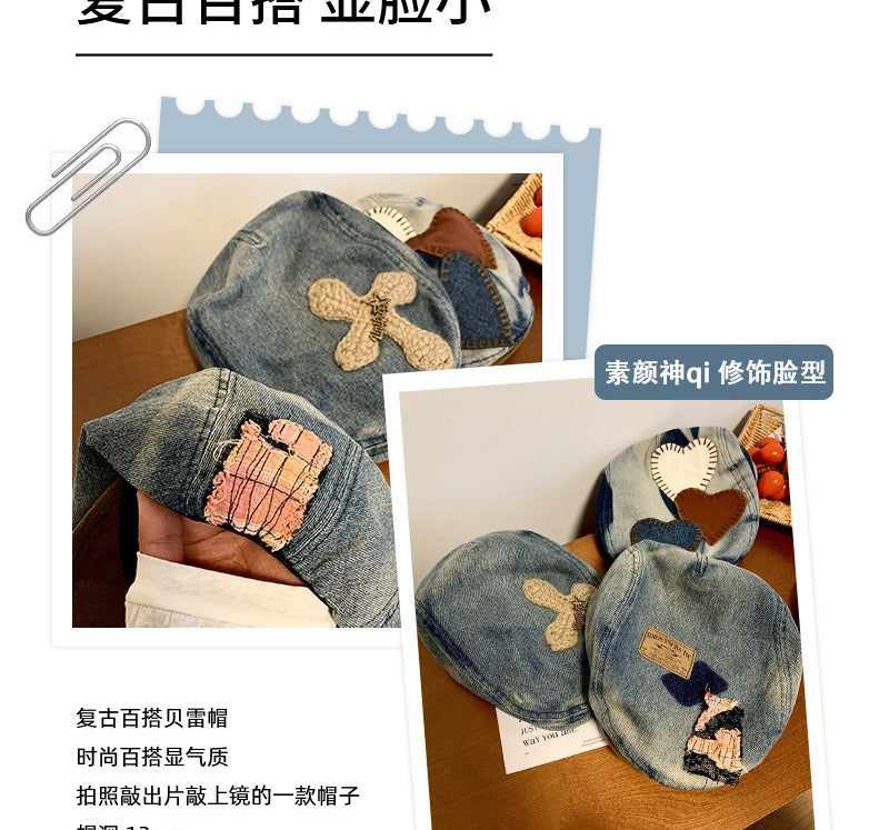 Vintage Wash Denim Beret