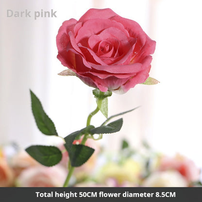 Flor artificial de flor de seda de una sola rosa 