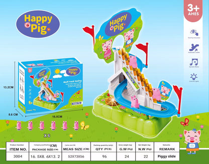 Duck Climbing Stairs Electric Track with Lights and Music Educational Toy