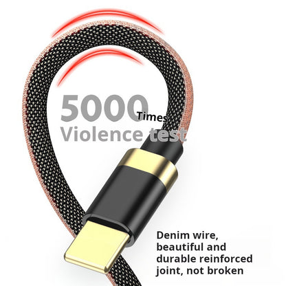 5A data cable fast charging pure copper wire core gold-plated port