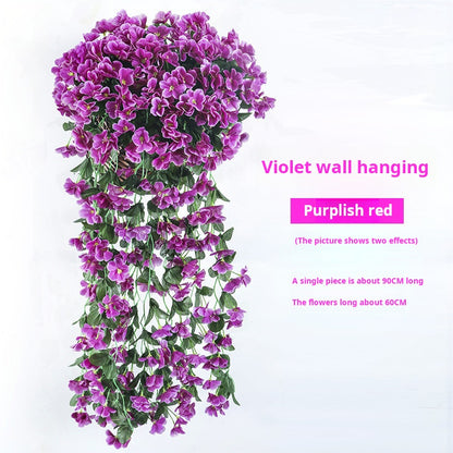 Colgante de pared con tira de flores de boda, hortensia colgante 