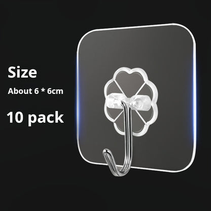 Heavy-Duty Adhesive Hook, Wall-Mounted, No-Drill