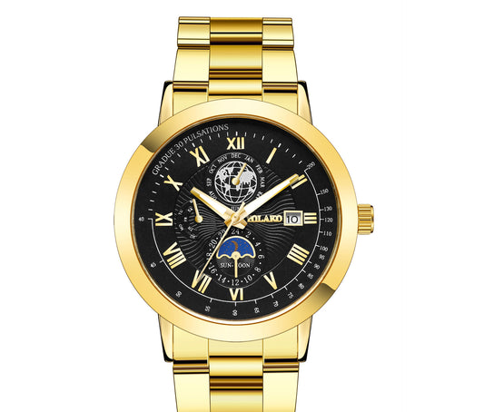 Unisex Steel Band Calendar Watch