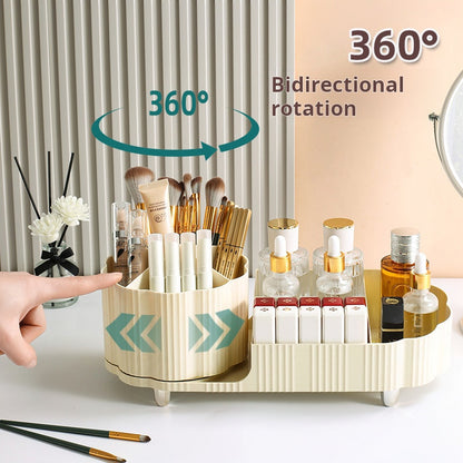 Rotating make-up brush organizer