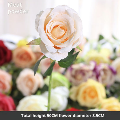 Flor artificial de flor de seda de una sola rosa 