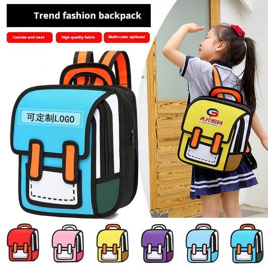 Mochila escolar de jardín de infantes de segunda dimensión. 
