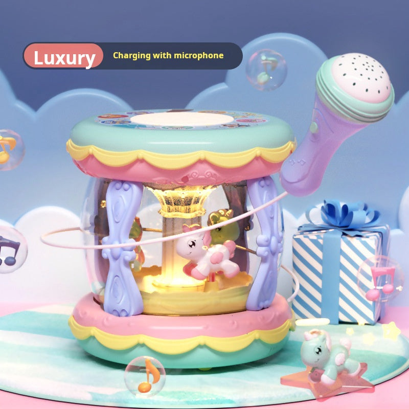 Baby Music Pat Drum Early Education Carousel Hand Drum Recharge