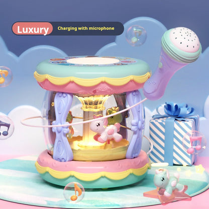 Baby Music Pat Drum Early Education Carousel Hand Drum Recharge